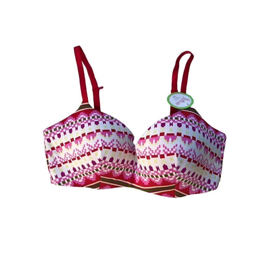 Flirtitude Snow Fair Isle My Fave Lounge Wireless Bra Size 36D - Picture 7 of 9